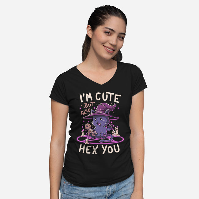 I'm Cute But Also Hex You-womens v-neck tee-koalastudio