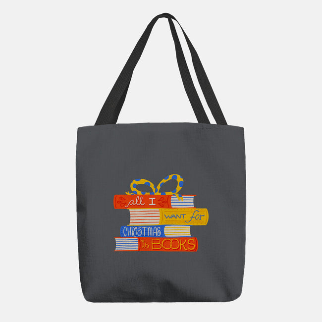 All I Want For Christmas Is Books-none basic tote bag-zawitees