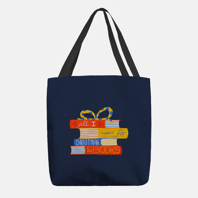 All I Want For Christmas Is Books-none basic tote bag-zawitees