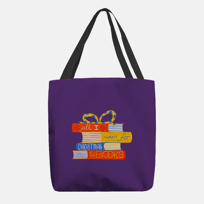 All I Want For Christmas Is Books-none basic tote bag-zawitees