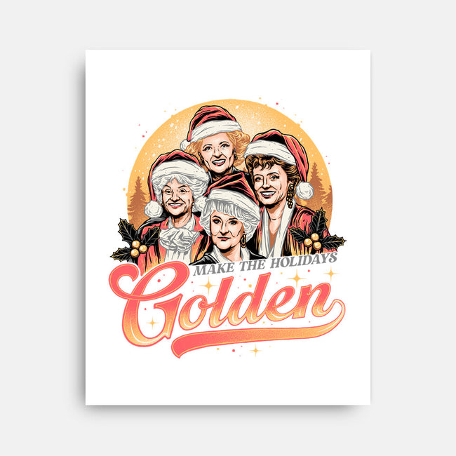 Golden Holidays-none stretched canvas-momma_gorilla