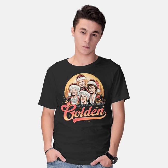 Golden Holidays-mens basic tee-momma_gorilla