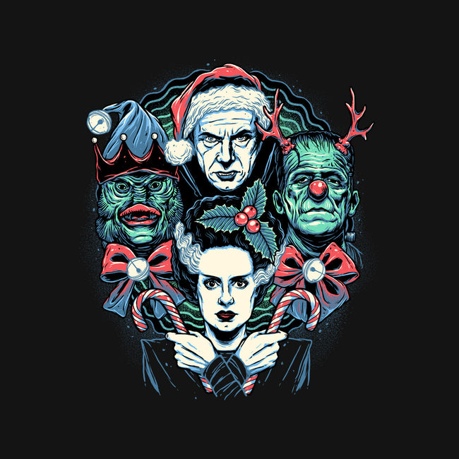 Christmas Monsters-none stretched canvas-momma_gorilla