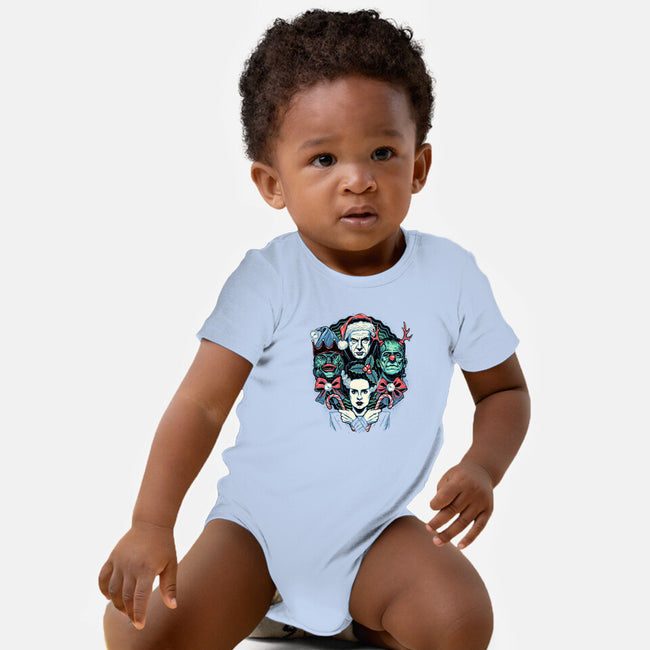 Christmas Monsters-baby basic onesie-momma_gorilla