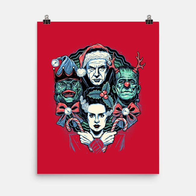 Christmas Monsters-none matte poster-momma_gorilla