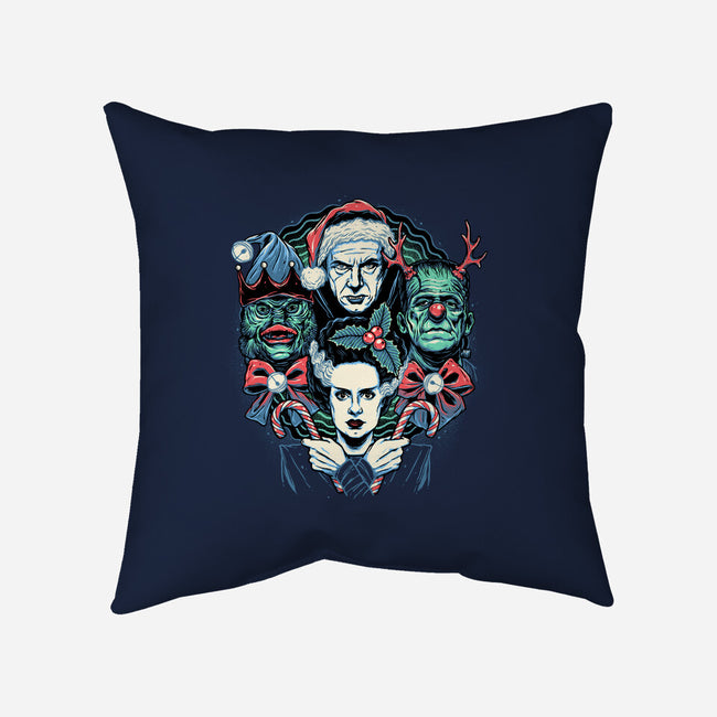 Christmas Monsters-none removable cover w insert throw pillow-momma_gorilla