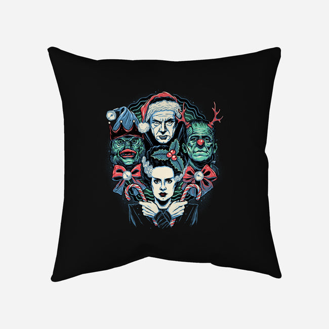 Christmas Monsters-none removable cover throw pillow-momma_gorilla