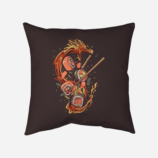 Sushi Roll Dragon-none removable cover w insert throw pillow-daizzystudio