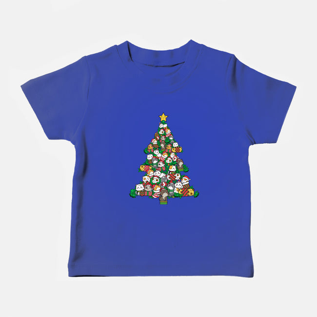 Cat Doodle Christmas Tree-baby basic tee-bloomgrace28