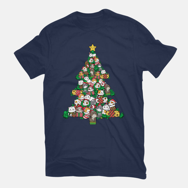 Cat Doodle Christmas Tree-unisex basic tee-bloomgrace28