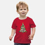 Cat Doodle Christmas Tree-baby basic tee-bloomgrace28