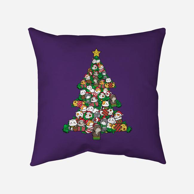 Cat Doodle Christmas Tree-none removable cover w insert throw pillow-bloomgrace28