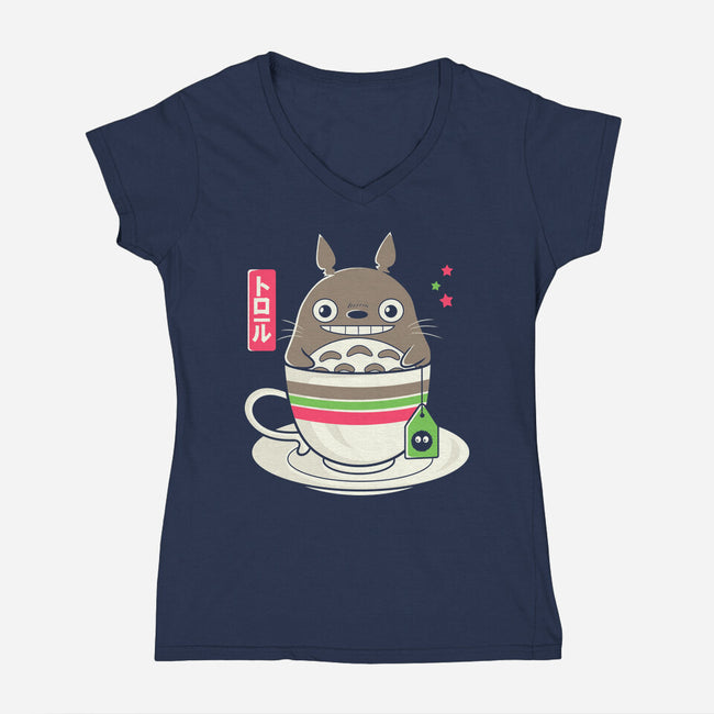 Totoro Coffee-womens v-neck tee-Douglasstencil