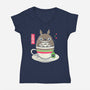 Totoro Coffee-womens v-neck tee-Douglasstencil