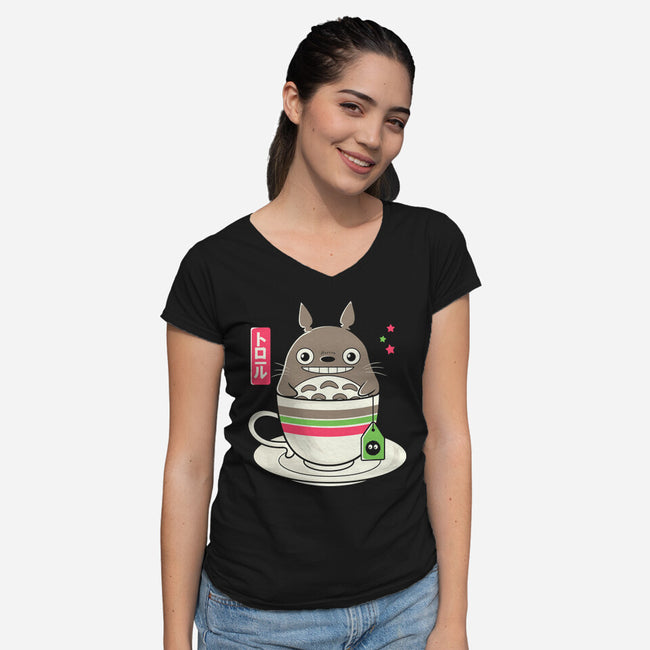Totoro Coffee-womens v-neck tee-Douglasstencil