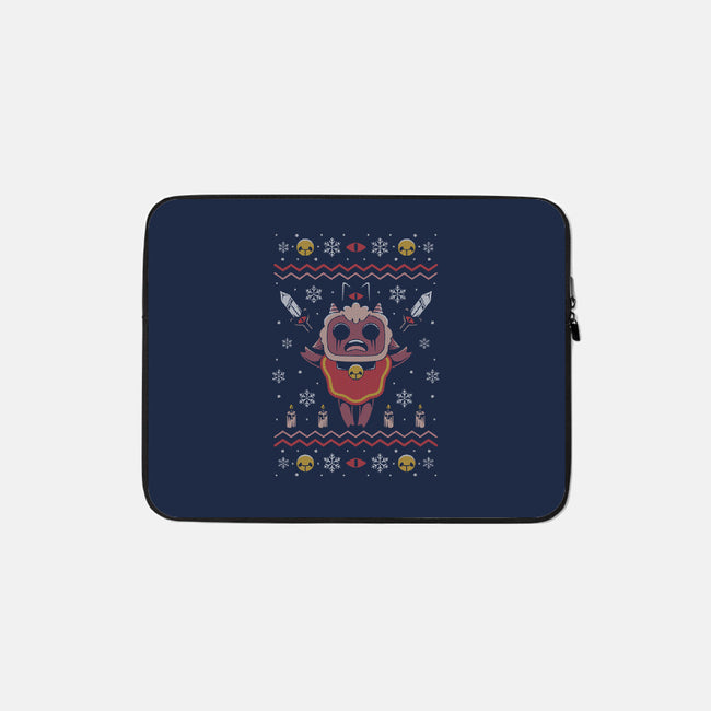 Lamb Christmas-none zippered laptop sleeve-Alundrart