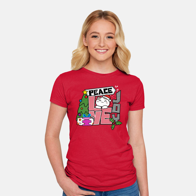 Peace Love Joy-womens fitted tee-bloomgrace28
