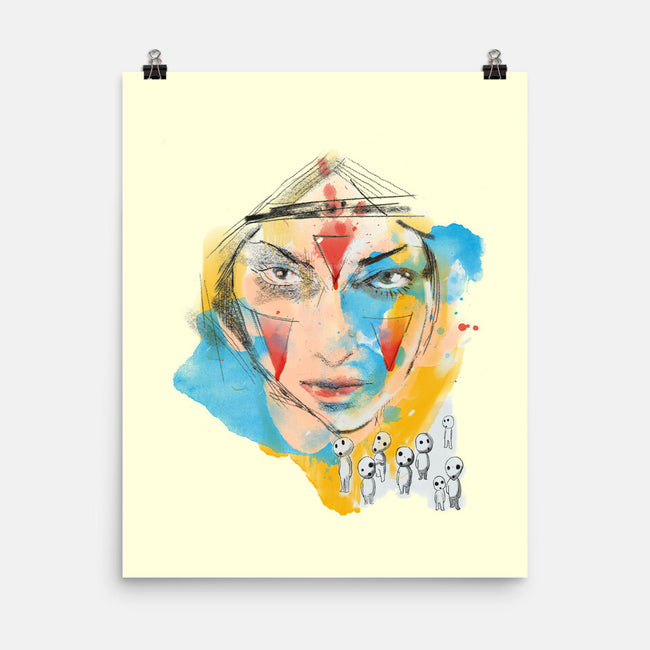 Inked Mononoke Princess-none matte poster-kharmazero