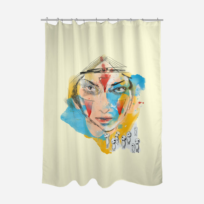Inked Mononoke Princess-none polyester shower curtain-kharmazero