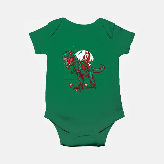 T-Rex Christmas-baby basic onesie-AndreusD