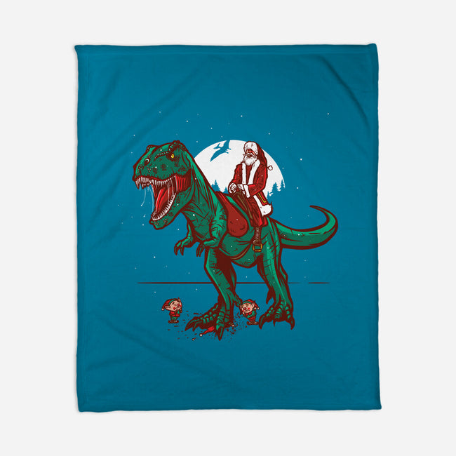 T-Rex Christmas-none fleece blanket-AndreusD