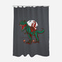T-Rex Christmas-none polyester shower curtain-AndreusD
