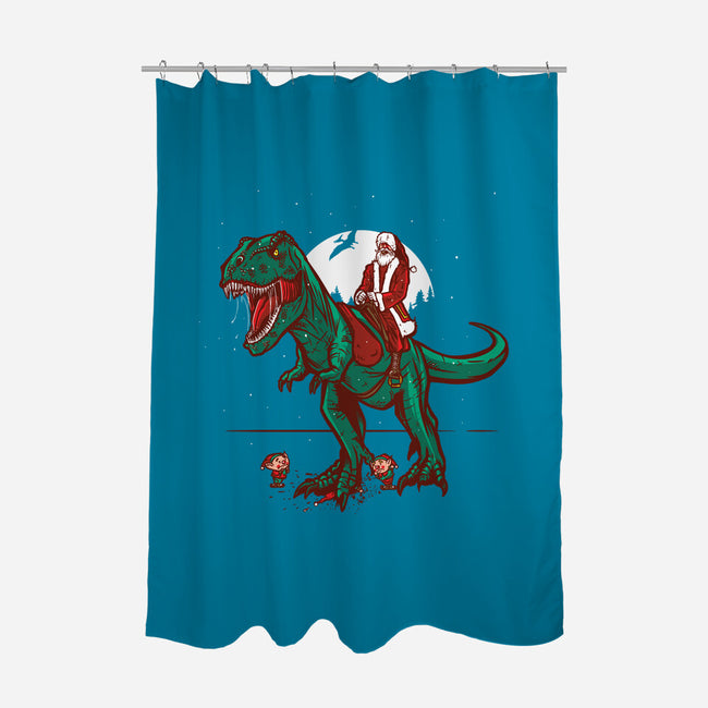 T-Rex Christmas-none polyester shower curtain-AndreusD