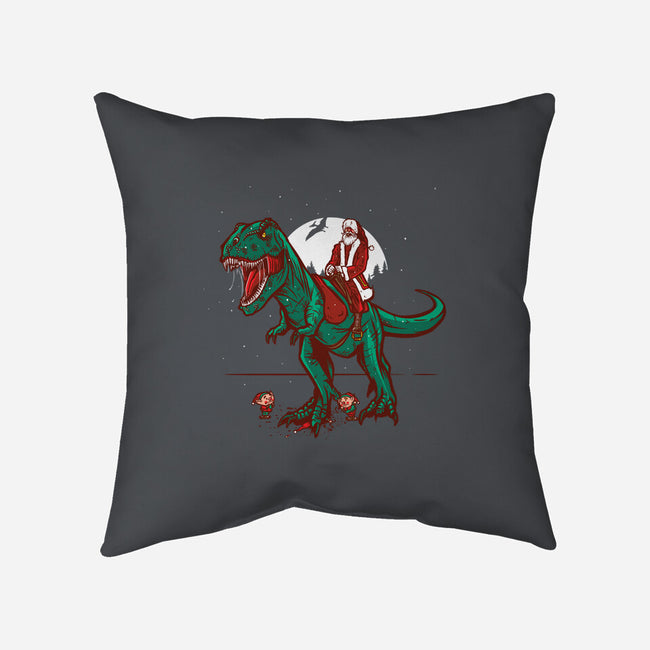 T-Rex Christmas-none removable cover throw pillow-AndreusD