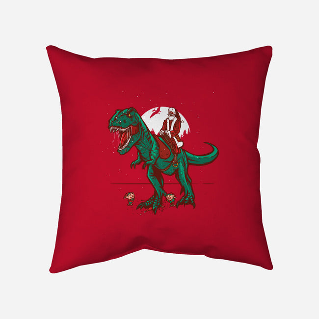 T-Rex Christmas-none removable cover throw pillow-AndreusD