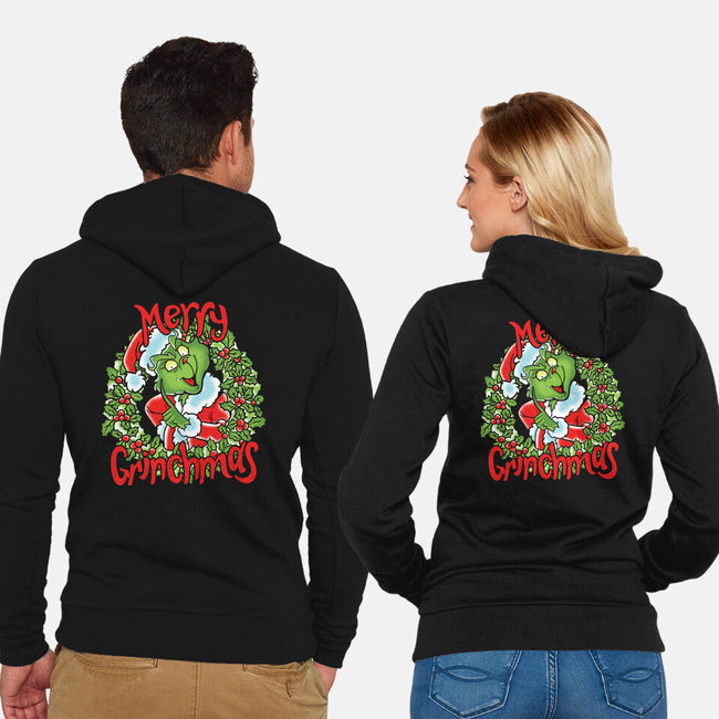 Merry Grinchmas-unisex zip-up sweatshirt-turborat14