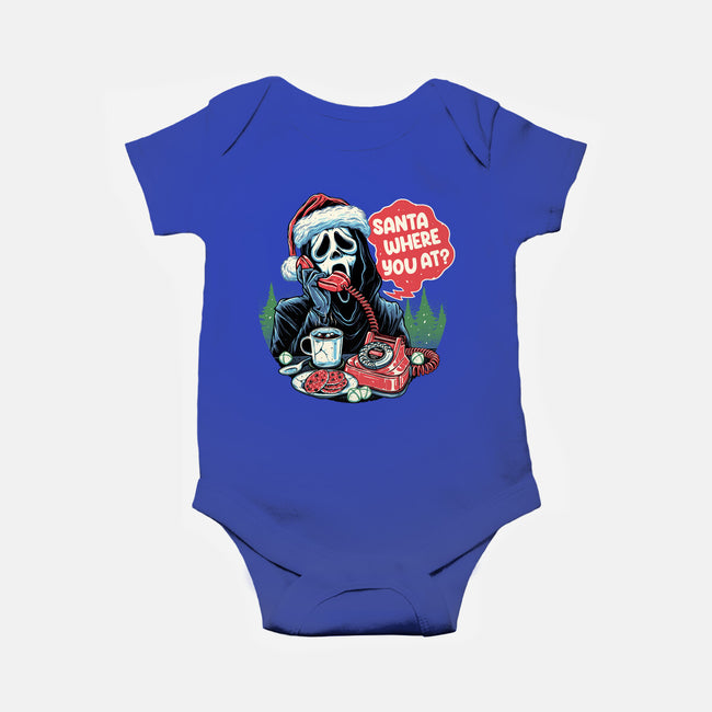 Calling Santa-baby basic onesie-momma_gorilla