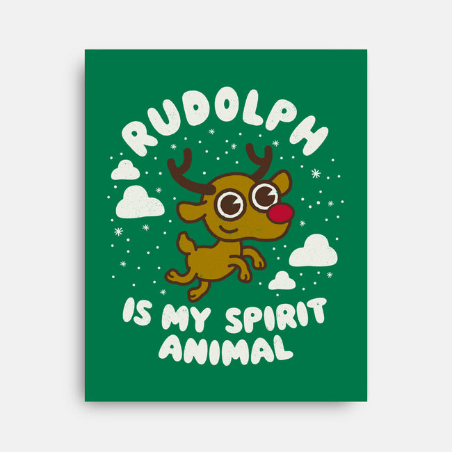 Rudolph Is My Spirit Animal-none stretched canvas-Weird & Punderful