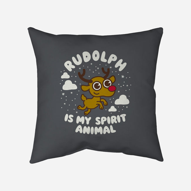Rudolph Is My Spirit Animal-none removable cover w insert throw pillow-Weird & Punderful