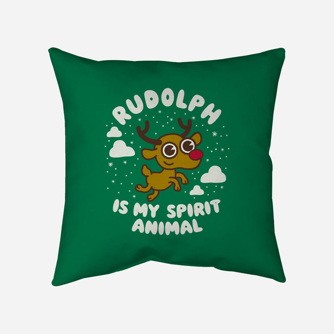 Rudolph Is My Spirit Animal-none removable cover w insert throw pillow-Weird & Punderful