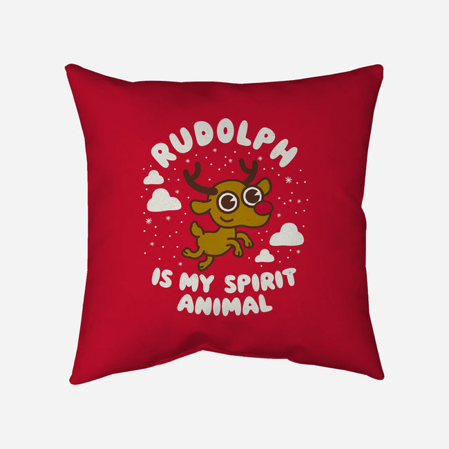 Rudolph Is My Spirit Animal-none removable cover w insert throw pillow-Weird & Punderful