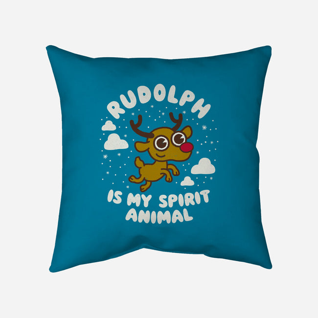 Rudolph Is My Spirit Animal-none removable cover w insert throw pillow-Weird & Punderful