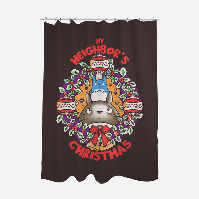 My Neighbor's Christmas-none polyester shower curtain-turborat14