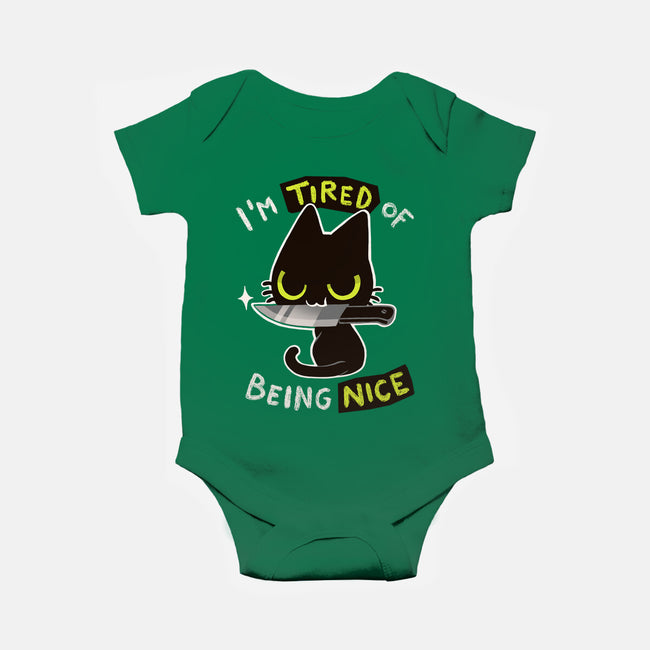 Tired Of Being Nice-baby basic onesie-BlancaVidal