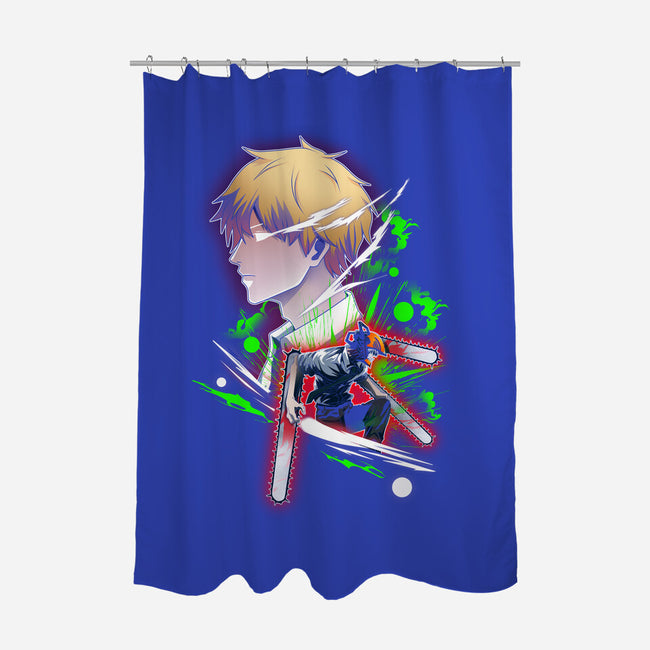 Chainsaw-none polyester shower curtain-PanosStamo