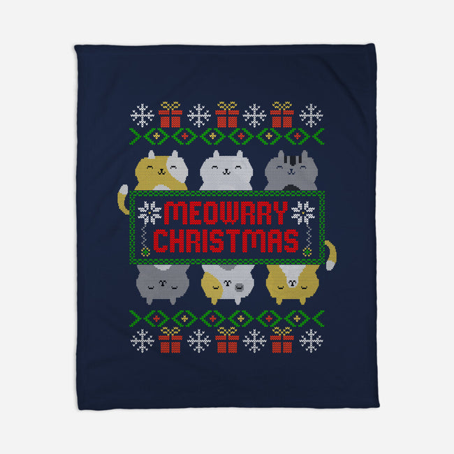 A Meowrry Christmas-none fleece blanket-NMdesign