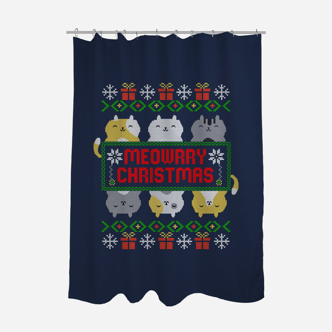 A Meowrry Christmas-none polyester shower curtain-NMdesign