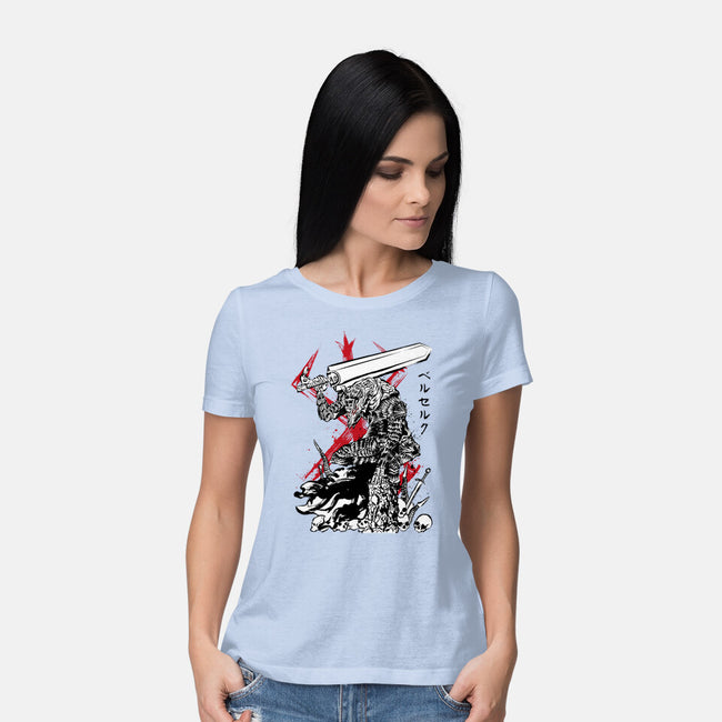 Lone Swordsman Sumi-e-womens basic tee-DrMonekers