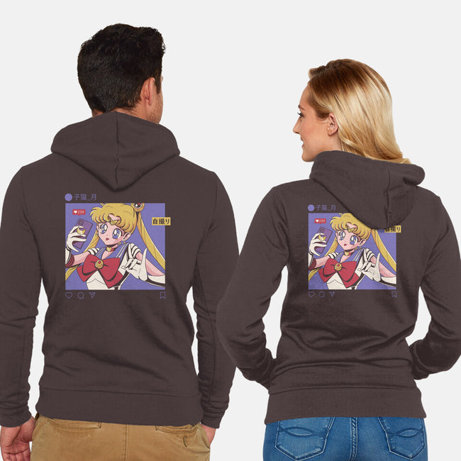 Selfie Sailor-unisex zip-up sweatshirt-Nihon Bunka