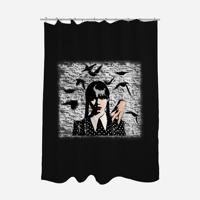 Wednesday Graffiti-none polyester shower curtain-Millersshoryotombo