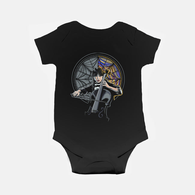 Wednesday And The Cello-baby basic onesie-Bezao Abad