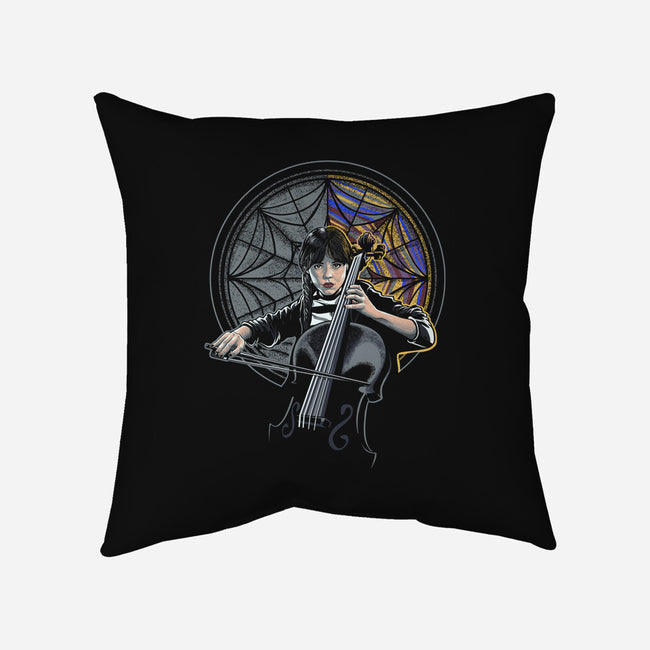 Wednesday And The Cello-none removable cover throw pillow-Bezao Abad