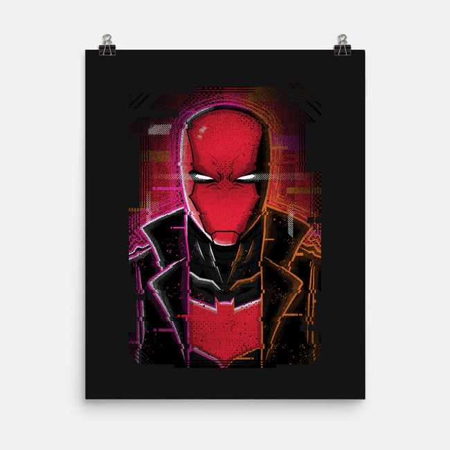 Red Hood Glitch-none matte poster-danielmorris1993