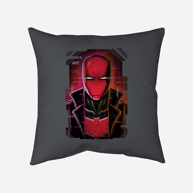Red Hood Glitch-none removable cover w insert throw pillow-danielmorris1993