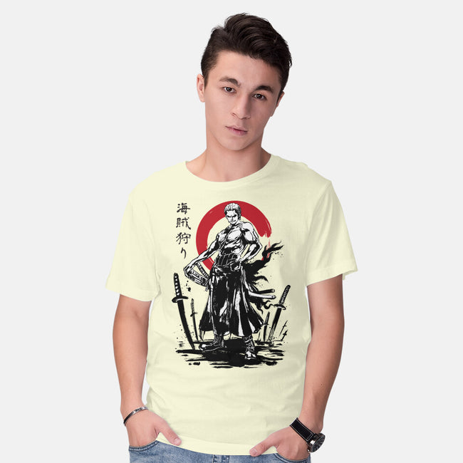 Pirate Hunter Swordsman Sumi-e-mens basic tee-DrMonekers