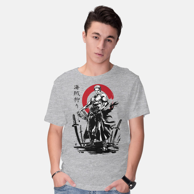 Pirate Hunter Swordsman Sumi-e-mens basic tee-DrMonekers